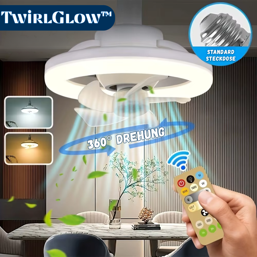 TwirlGlow™ - 360 drehbare Deckenventilatorleuchte