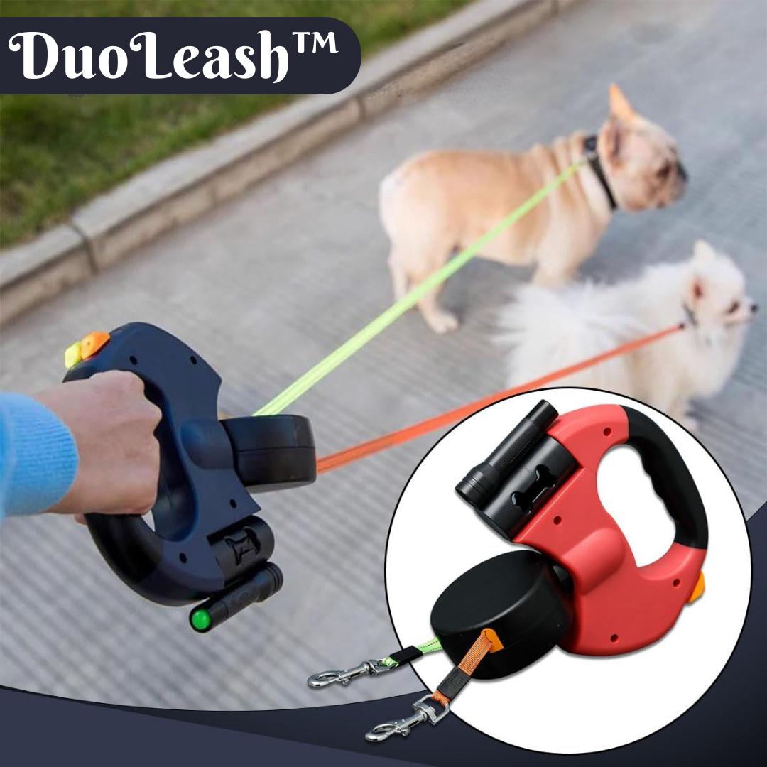 DuoLeash™ - Einziehbare Hundeleine mit LED-Licht