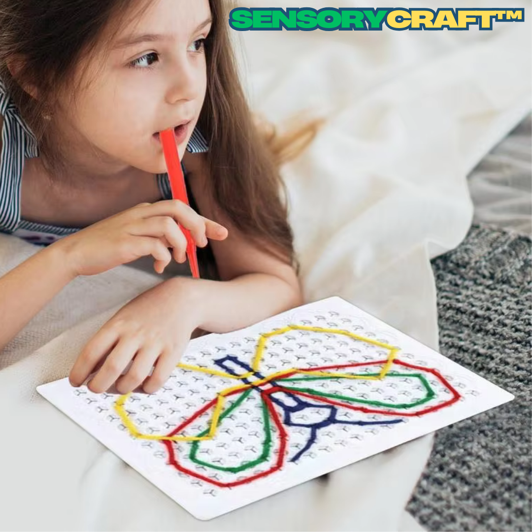 SensoryCraft™ - Sensorisches Fädelbrett für Kinder