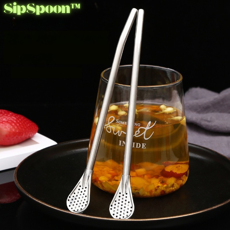 SipSpoon™ | 2-in-1 Trinkhalm mit Löffel (2+2 GRATIS)