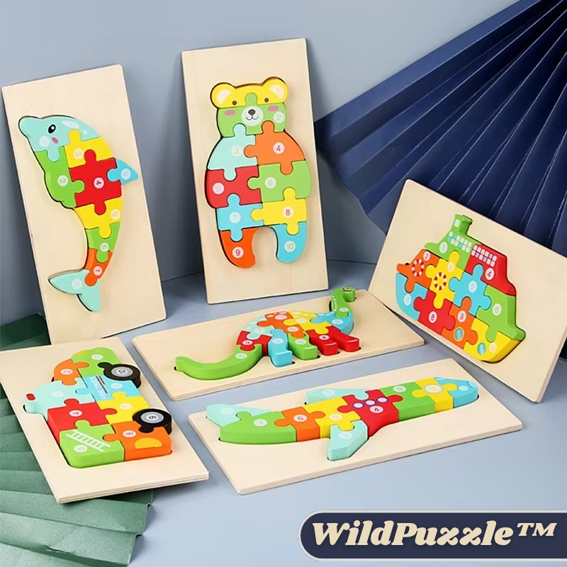 WildPuzzle™ | Montessori Holz Puzzle (1+1 GRATIS)