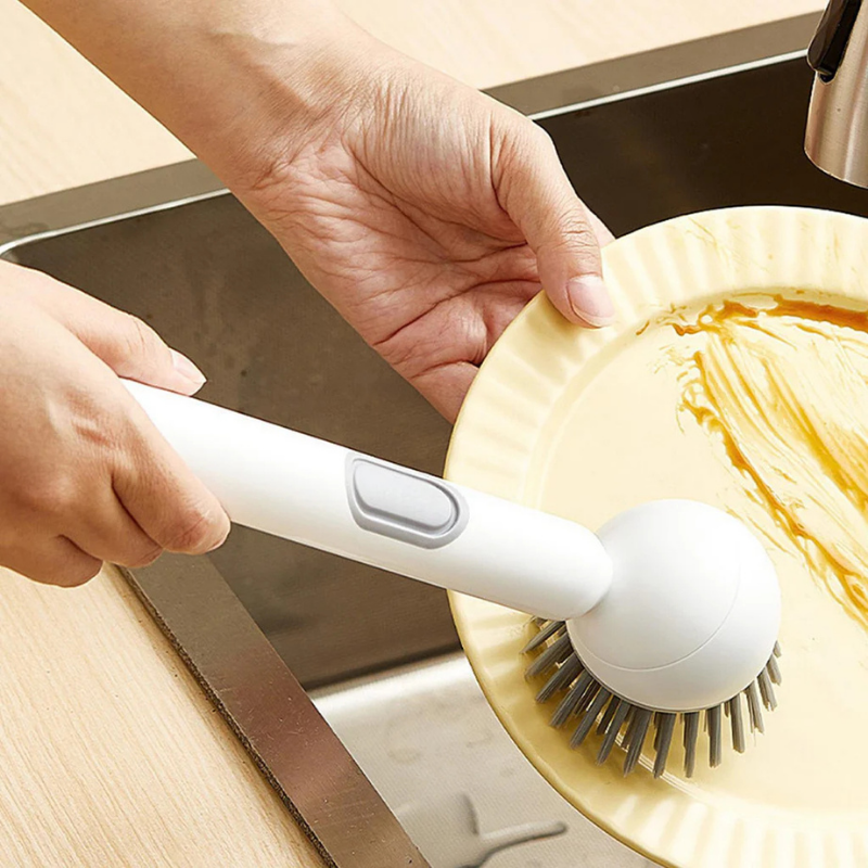 FlexiClean™ | Drehbare Topfbürste mit Seifenspender